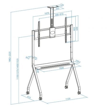 Tooq iStar Soporte de Suelo con Ruedas para Pantallas 55-100 Pulgadas, Negro Tooq iStar Soporte de Suelo con Ruedas para Pantallas 55-100 Pulgadas, Negro